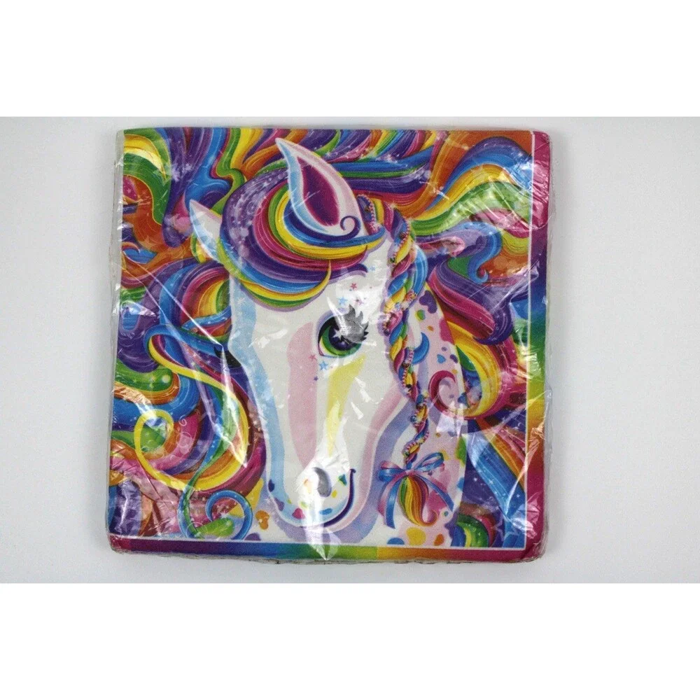 Lisa Frank Party Luncheon Napkins Rainbow Majesty 10x10 Inch 16 Count USA